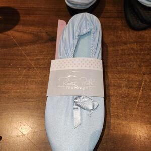 NEW Womens Rene Rofe 2-Pack Ballerina Slippers Sz M (6.5-7.5) Non Slip Bottoms